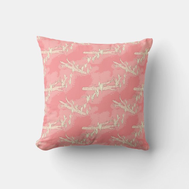 Coussin Fleurs printanières de Lily-de-la-vallée roses (Recto)
