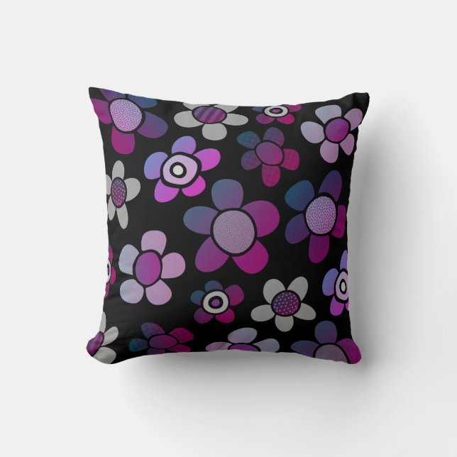 Coussin Fleurs rétro (Recto)