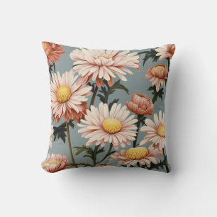 Coussin Fleurs rose pastel