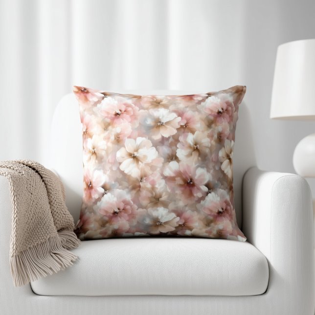 Coussin Fleurs rose rustique (Créateur téléchargé)
