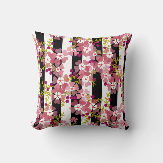 Coussin Fleurs roses (Recto)