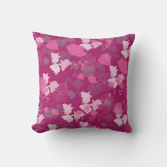 Coussin fleurs roses (Recto)