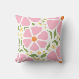 Coussin Fleurs roses Abstraites joueuses