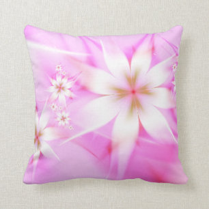 Coussin Fleurs roses blanches Abstraites florales