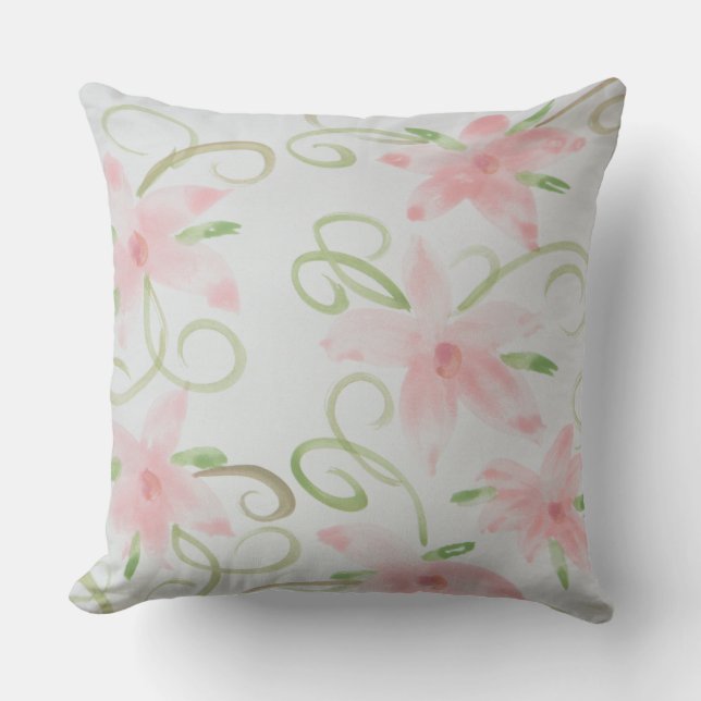 Coussin Fleurs roses douces (Recto)