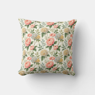 Coussin Fleurs roses et blanches fabuleuses