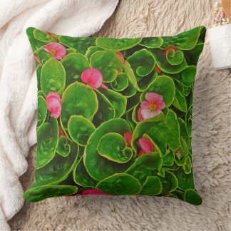 Coussin Fleurs roses et vertes