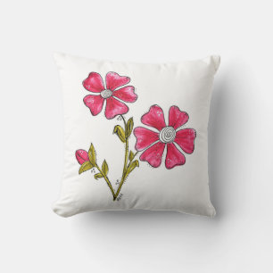 Coussin Fleurs roses mignonnes