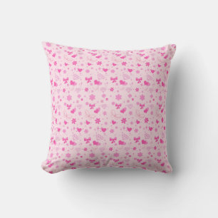 Coussin Fleurs roses mignonnes Motif, Fille Flore design