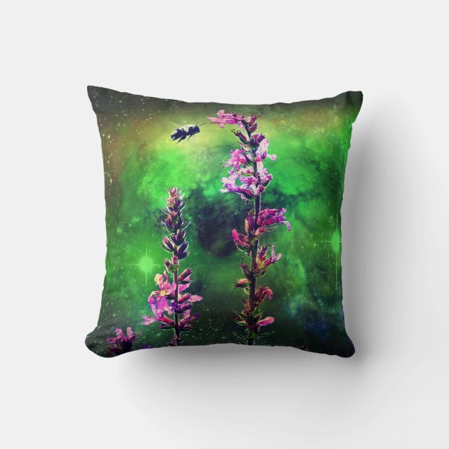 Coussin Fleurs roses N Bee Contre le Monde Jailler Oreille (Recto)