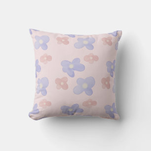 Coussin Fleurs roses sur rose pastel