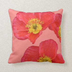 Coussin Fleurs rouges de pavot