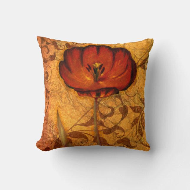 Coussin Fleurs rouges I (Recto)