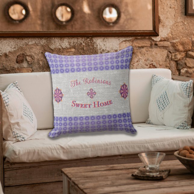 Coussin Fleurs rustiques symboles de la famille (Créateur téléchargé)