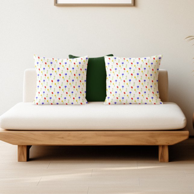 Coussin Fleurs sauvages aquarelle (Créateur téléchargé)