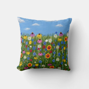 Coussin Fleurs sauvages avec marguerites