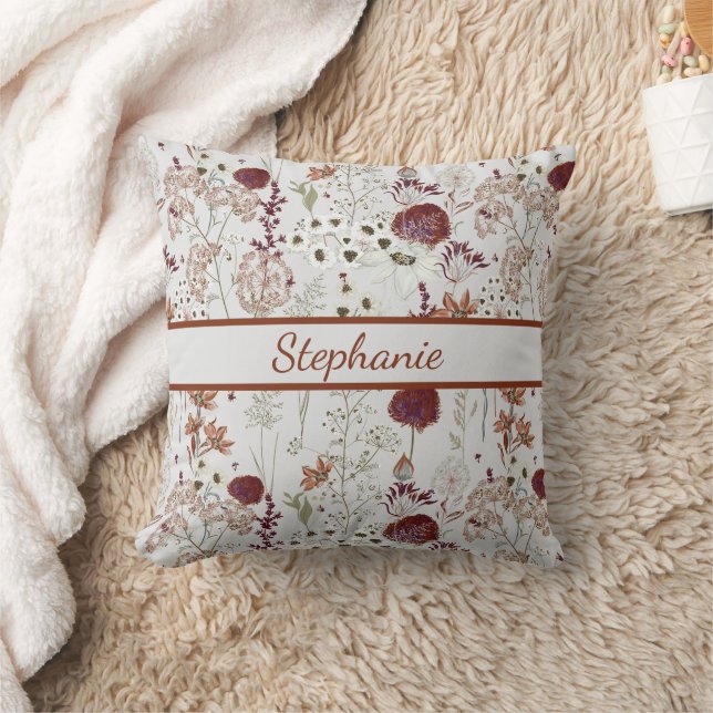 Coussin Fleurs sauvages bourguignons modernes | Élégant Bo (Couverture)
