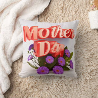 Coussin Fleurs sauvages colorées pour la fête des Mères