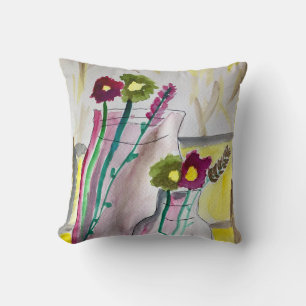 Coussin Fleurs sauvages dans le vase art abstrait