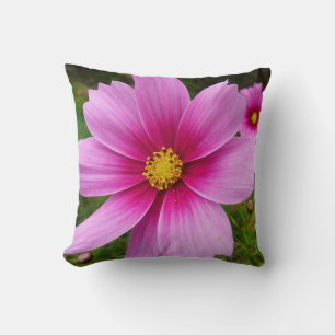 Coussin Fleurs sauvages de cosmos rose