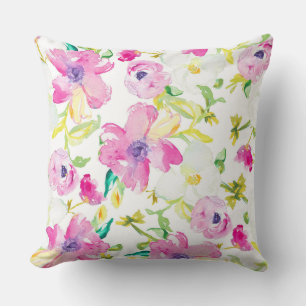 COUSSIN FLEURS SAUVAGES DE COULEUR D'EAU