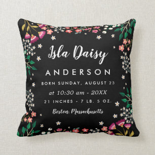 Coussin Fleurs sauvages de minuit - crèche de stat de