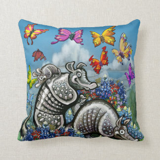 Coussin Fleurs sauvages de papillons de Bluebonnets de
