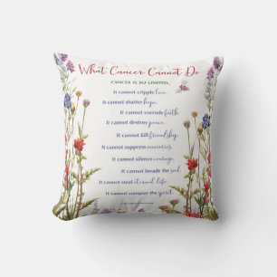 Coussin Fleurs sauvages de soutien et d'encouragement au c