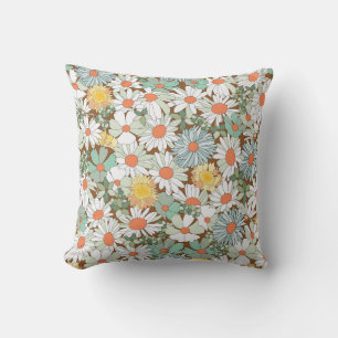 Coussin Fleurs sauvages floral, vintage motif sans couture