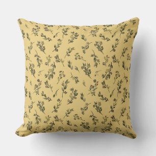 Coussin Fleurs sauvages floraux jetés sur Jonquil Jaune