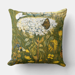 Coussin Fleurs sauvages néerlandais Art Nouveau Meadow, Pa