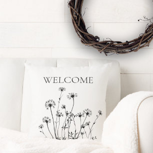 Coussin Fleurs Sauvages Simples Bienvenue