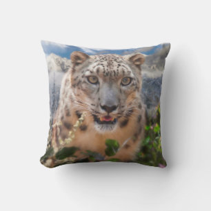 COUSSIN "FLEURS SPRINGTIMES DE NEIGE LEOPARD"