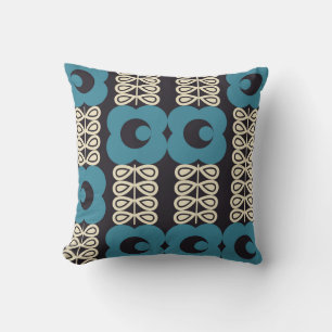 Coussin Fleurs stylisées : Vintage moderne géométrique.