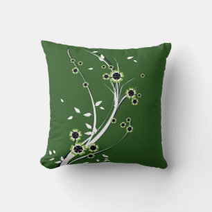 Coussin Fleurs sur vert