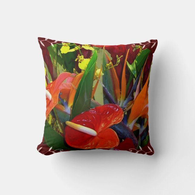 Coussin Fleurs tropicales (Recto)