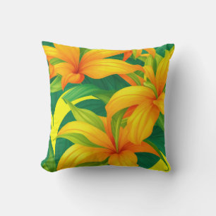 Coussin Fleurs tropicales colorées