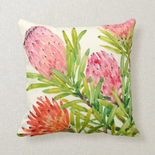 Coussin Fleurs tropicales d'aquarelle