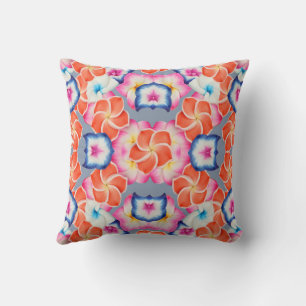 Coussin Fleurs tropicales de Plumeria motif X 