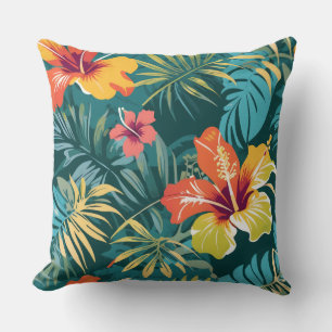 Coussin Fleurs tropicales d'île
