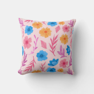 Coussin Fleurs Tropicales Et Feuille Motif-65600-