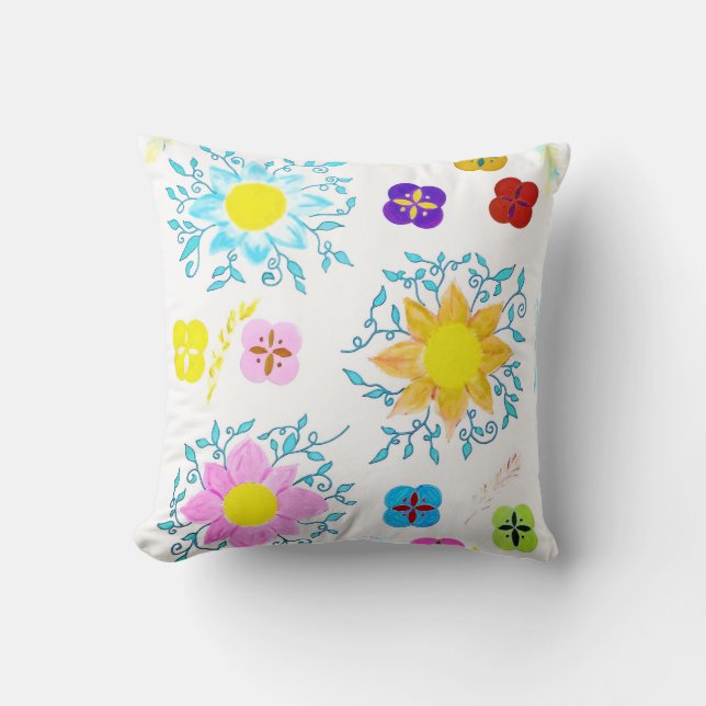 Coussin Fleurs Vibrantes (Recto)