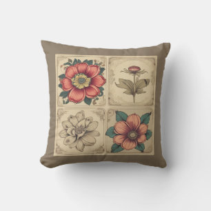 Coussin Fleurs vintages