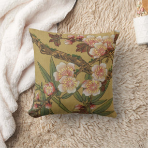 Coussin Fleurs vintages de cerises Fleurs japonaises asiat