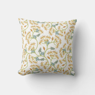 Coussin Fleurs vintages jaunes et vertes Baroque