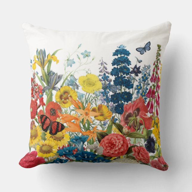 Coussin fleurs vintages modernes (Recto)