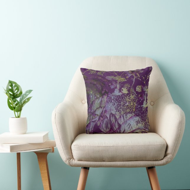 Coussin Fleurs violettes (Chaise)