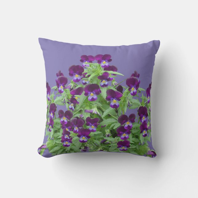 Coussin Fleurs violettes violettes gaies Patio extérieur (Recto)