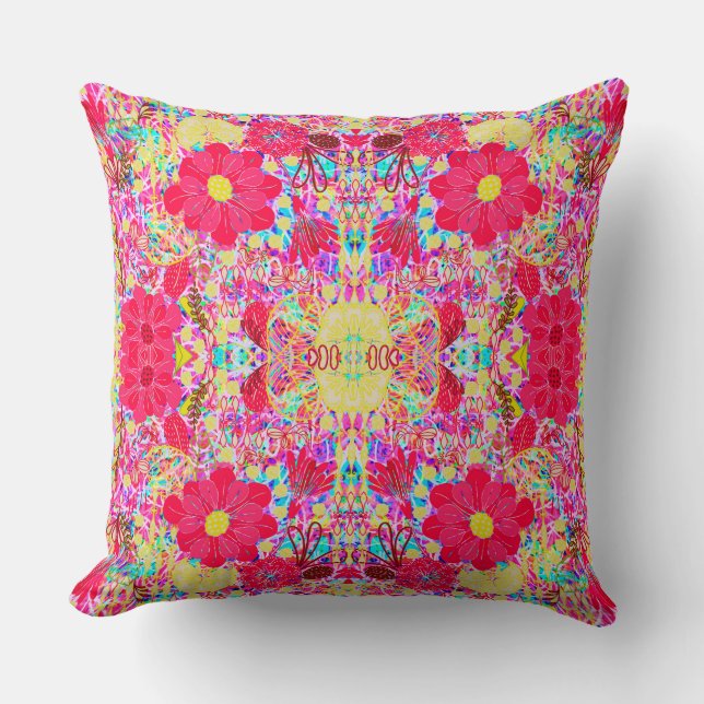 Coussin Fleurs vives et colorées (Recto)