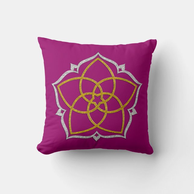 Coussin FLEUVE DE VENUS / Vénusblume Lotus GOLD SILVER (Recto)